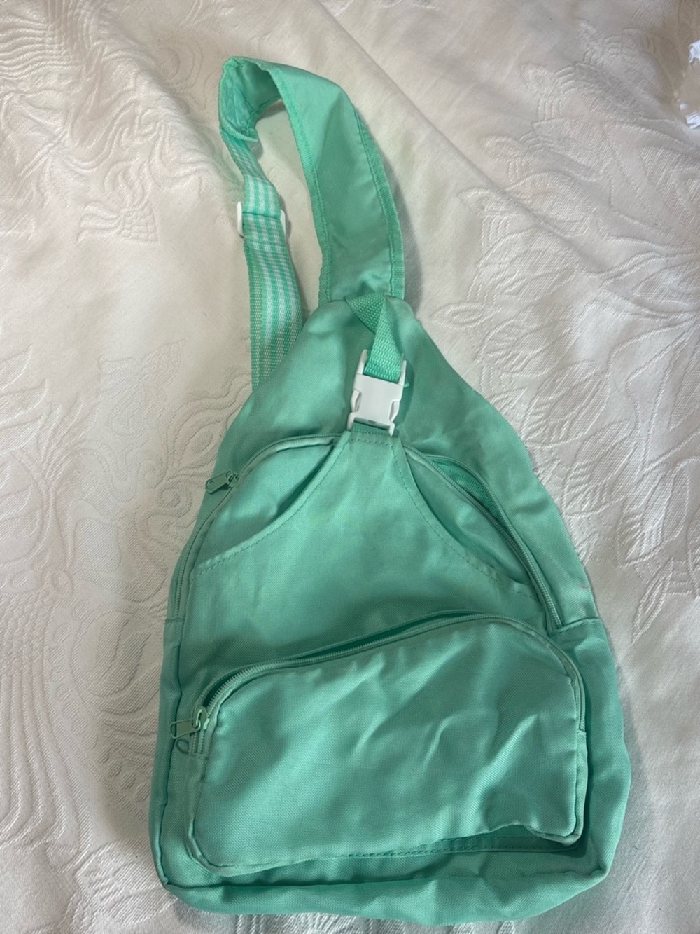One shoulder blue beach bag
